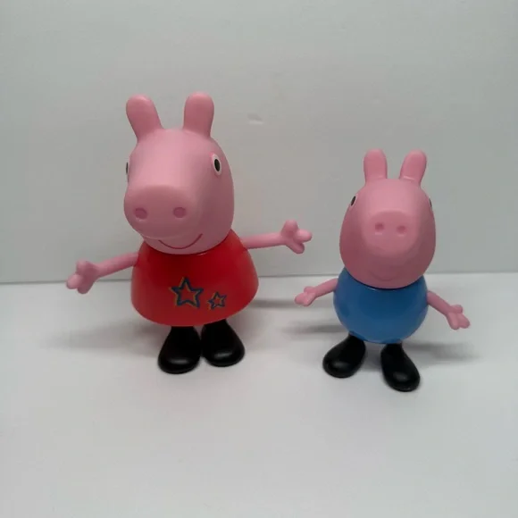 Peppa Pig Large Action Figures 5” Peppa & 4” George Hasbro Lot of 2 Jumbo Toys - Picture 2 of 6